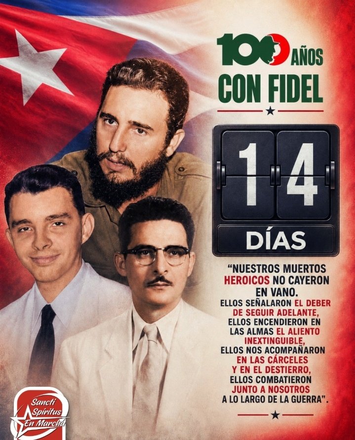 ssp_enmarcha's tweet photo. A 14 días del centenario de Fidel, honramos a quienes ofrendaron su vida por la independencia de #Cuba.

Especialmente recordamos a Frank País y Raúl Pujol, jóvenes que se convirtieron en símbolos de nuestras luchas revolucionarias.

#CubaViveEnSuHistoria
#SanctiSpíritusEnMarcha https://t.co/N7P6xhJAOx