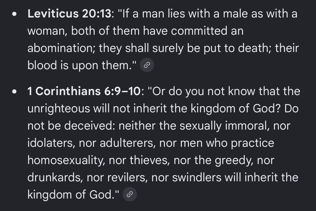ThatUnbiasedGuy's tweet photo. @AydenMidas @BrandonDot86477 @Duval_Dez_ @Jaguars There’s no passing judgement by simply pointing out facts. Your verses simply say don’t pass judgement and love each other. 

Here is the actual scripture on homosexuality, two of MANY that condemn it. https://t.co/r5T93N7SHe