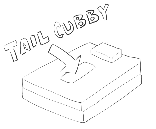 dashu_1230's tweet photo. For everyone wondering where the tail went... it's a custom tail cubby design for maximum rest! Here's the engineering diagram 🔍 https://t.co/Ph6qA7V9vx
