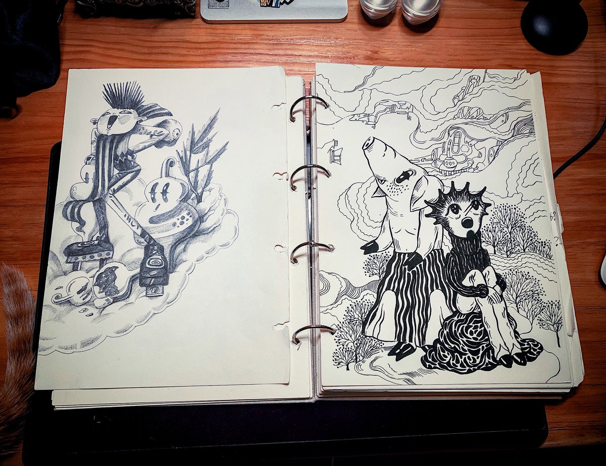 BerryLinArt's tweet photo. This post made me go back and flip through my sketchbooks from years ago—these little drawings are still so alive🥹
I couldn't help but feel a rush of mixed emotions. The tangible warmth of paper, pencil graphite, and various brush pens shouldn't ever be forgotten or ignored. The inspiration born on physical paper and the presence of real books deserve to be cherished.
Even as someone deeply familiar with digital media and AI, I wholeheartedly agree: hold on to your hand-drawn records, physical journals, and precious books✔️💙
