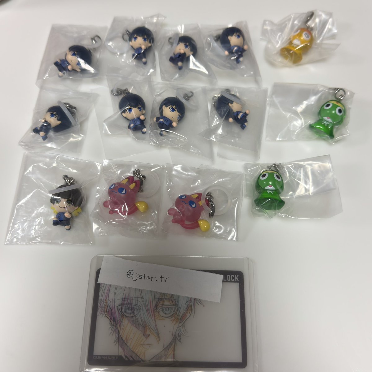 jstar_tr's tweet photo. ブルーロック u-20 H×H 黒子のバスケ めじるしアクセサリー 
めじるしチャーム ガチャガチャ カプセルトイ 交換 買取 

譲) 潔8、蜂楽1、ケロロ2、クルル1、みゃおっち2

求) 凪 (凪とのブルロ纏めて可)> 決まり次第2枚目

都内手渡し>郵送📮
纏めてのお取引優先、n:n検討有
お気軽にお声掛けください https://t.co/JOBC6AOncM