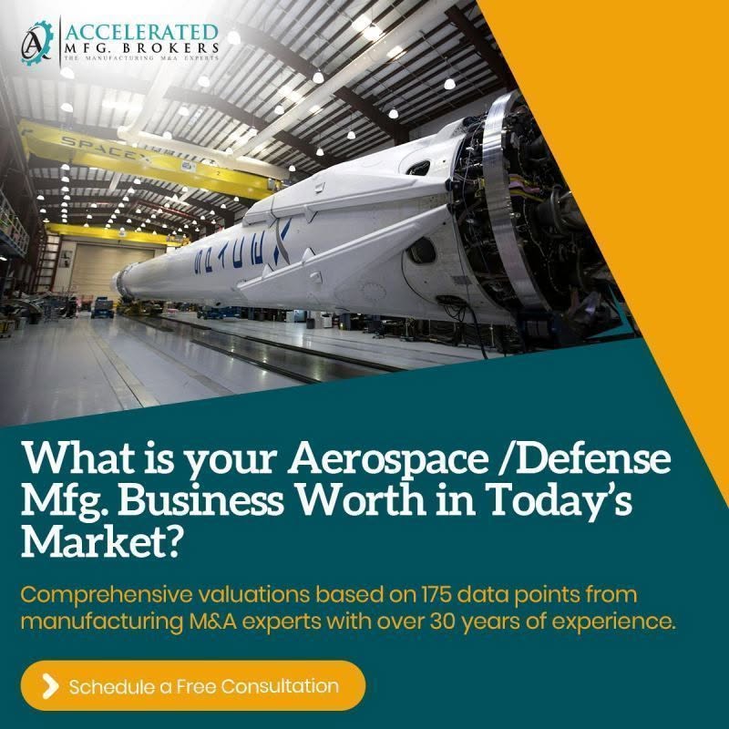 MfgBrokers's tweet photo. Is your #aerospace #manufacturing business really worth what you think it is? Not sure?
Find out here: https://t.co/4ztBHJ4gUq
#businessvaluation #mergersandacqusitions #expertadvice #sellingyourbusiness #businessowners #retirementplanning https://t.co/1n0wRU4jCO