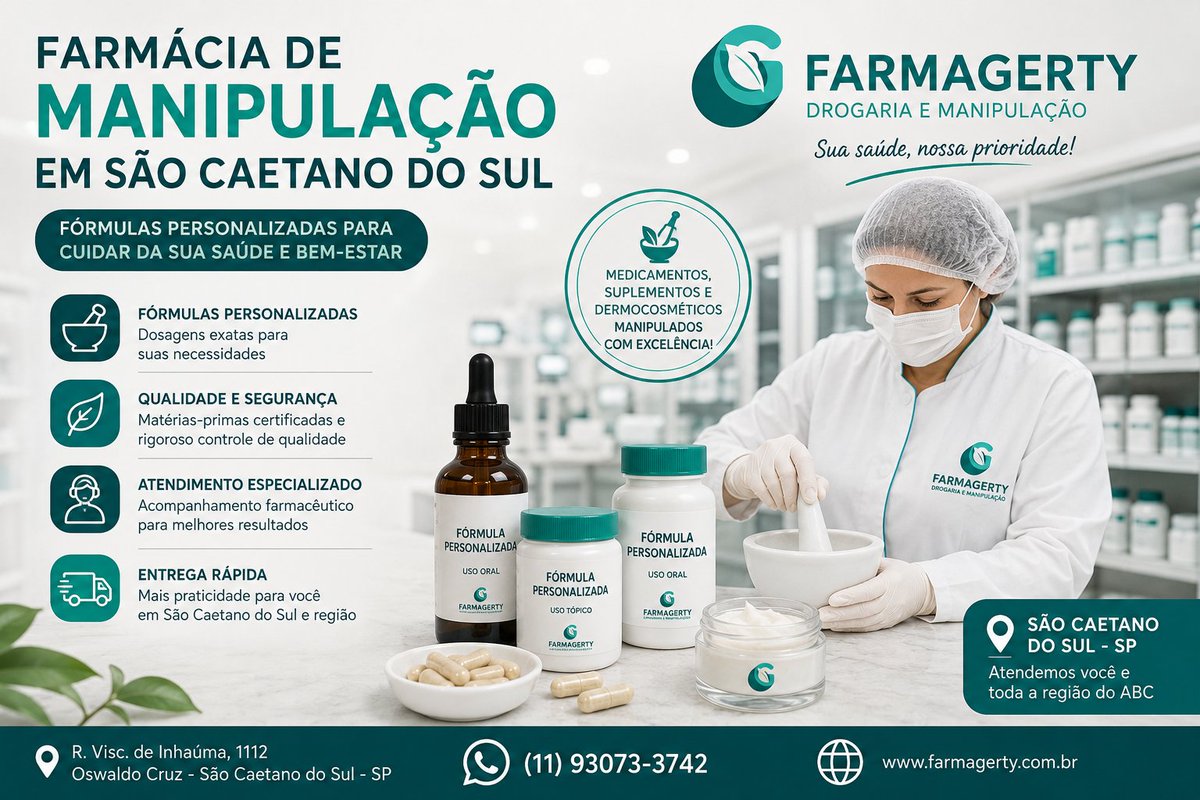 farmagerty's tweet photo. Farmácia de Manipulação em São Caetano do Sul: Como Funciona e Quando Vale a Pena

Descubra como funciona uma farmácia de manipulação em São Caetano do Sul, quando vale a pena manipular medicamentos e onde encontrar qualidade e segurança.
https://t.co/ImMGT0Zxm8 https://t.co/TA0hAfpjvX