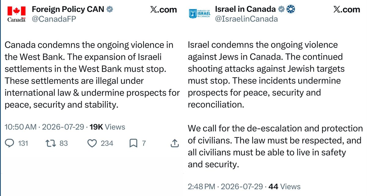 HonestRepCanada's tweet photo. Excellent clapback, @IsraelinCanada! 

@MarkJCarney and co should deal with their own backyard before trying to cast stones. https://t.co/gcwUtQNq8W