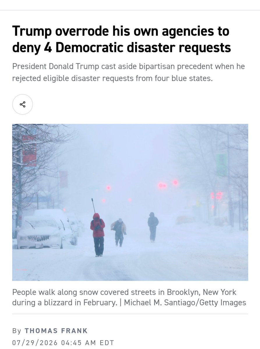 EmergingCrises's tweet photo. ICYMI more reporting on Trump's politicization of disaster aid. Wasn't the point of the FEMA review Council to prevent this lol (link in reply) https://t.co/RYkNp4OvF9