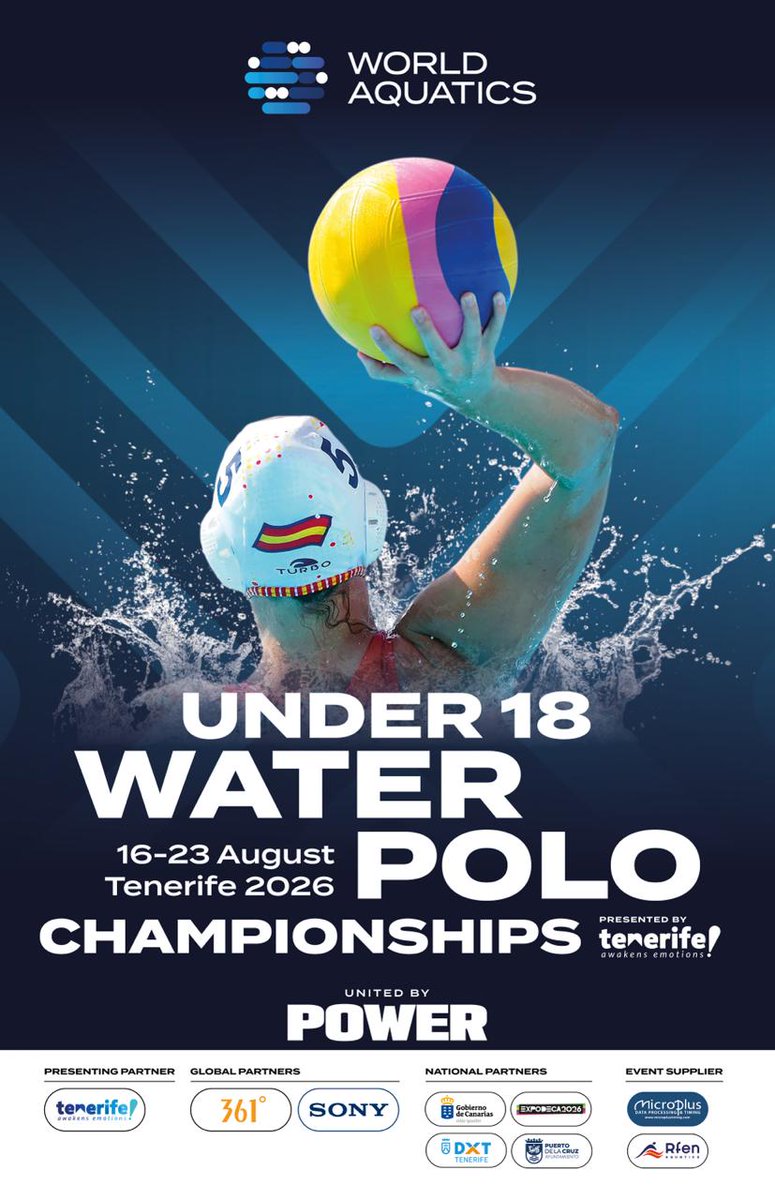 DXTenerife's tweet photo. El Mundial Sub18 de Waterpolo Femenino llega a Tenerife #CDAT del 16 al 23 de agosto
🤽♀️ 20 selecciones nacionales y cerca de 400 jugadoras de los 5 continentes
📲 Más información: https://t.co/JU4SkgBzhr
#ActivaTuVida #SociedadActiva https://t.co/Gk6dfwfPnq