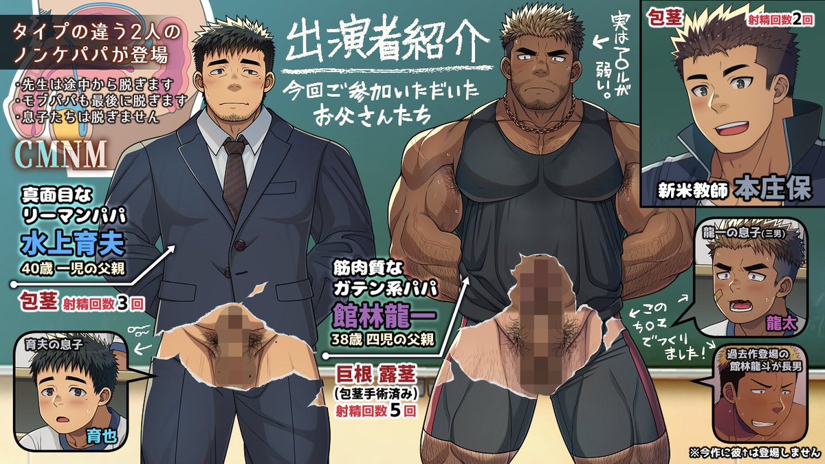 hikalunatique's tweet photo. 🔞CG集「ノンケパパの大人の男の体と生殖器を使って、親子で学ぶ性教育の授業。」 
DiGiket様にて販売開始になります。よろしくお願い致します。

【DiGiket】https://t.co/wDMyOFNgID

続いてFANZA様、DLsite様、Boothへ登録申請予定です。
完了次第この投稿に追記いたします。 https://t.co/kTg7790Sit