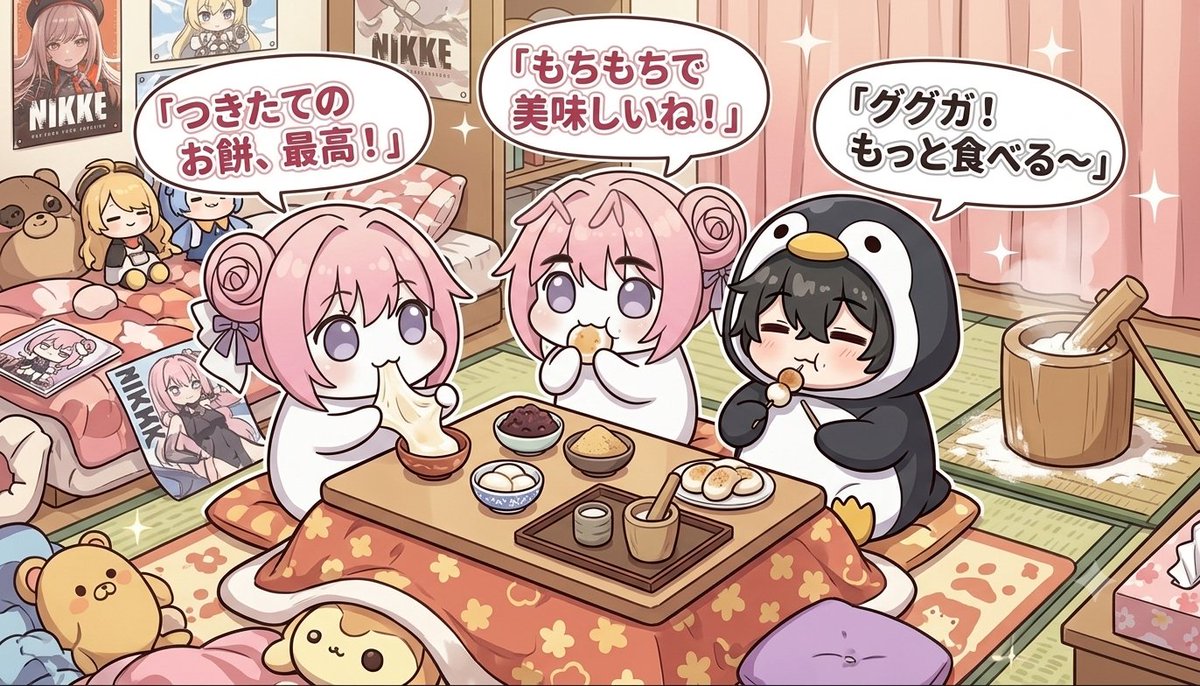panicbluedoro's tweet photo. 新しくお友達になったググガガペンギンちゃんと
一緒にお餅つきをして美味しく食べるDoroちゃんず。
#doro #gugugaga https://t.co/hOS8M5MGMh