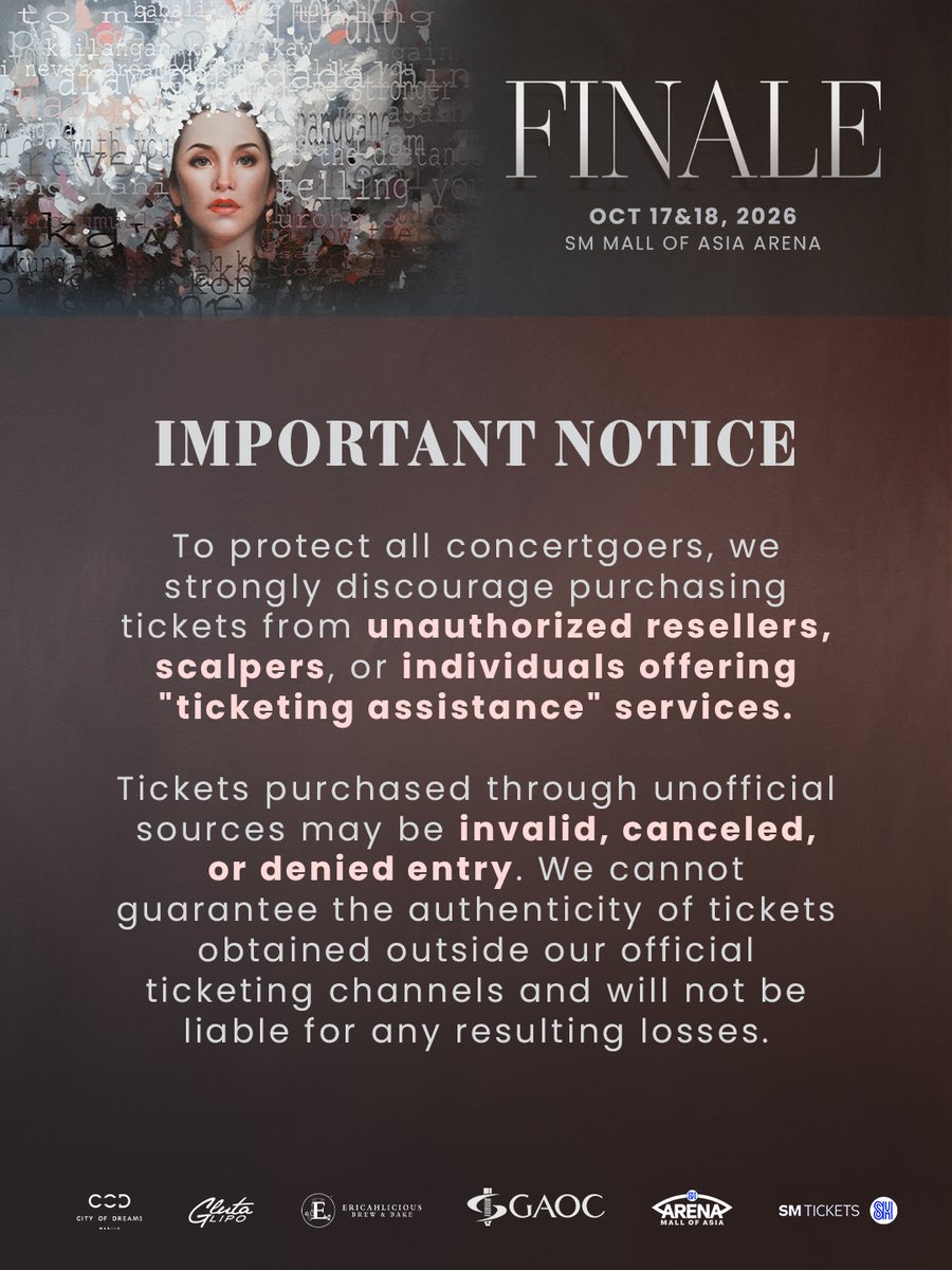 iMusicEnt_Inc's tweet photo. F I N A L E
October 17 &amp; 18, 2026 | 8:00 PM

Important Reminder: Please avoid purchasing tickets from any source other than our official ticketing partner. Tickets obtained through unauthorized sellers or third parties may be invalid and could be denied entry.

#RVAFinaleConcert https://t.co/WURDAp8cTL