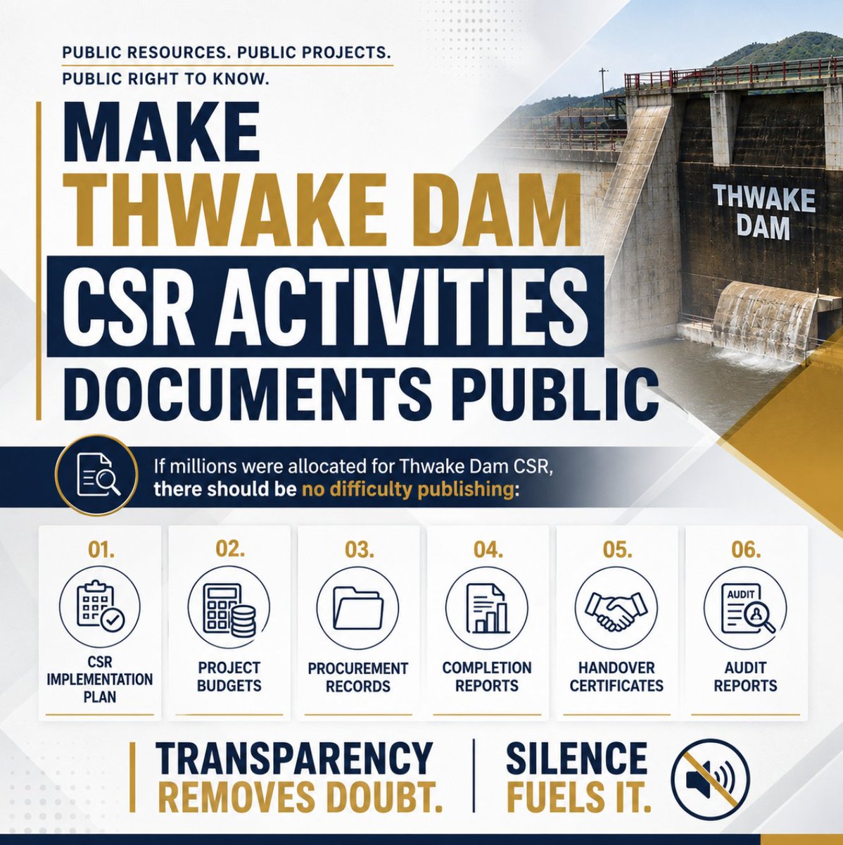 InsecurityKE's tweet photo. If millions were allocated for CSR, there should be no difficulty publishing: CSR implementation plan; project budgets; procurement records; completion reports; handover certificates; &amp; audit reports. Transparency removes doubt. Silence fuels it @AfDB_Group @MOWSI_KE @ThwakeWater https://t.co/irMD7mdNGi