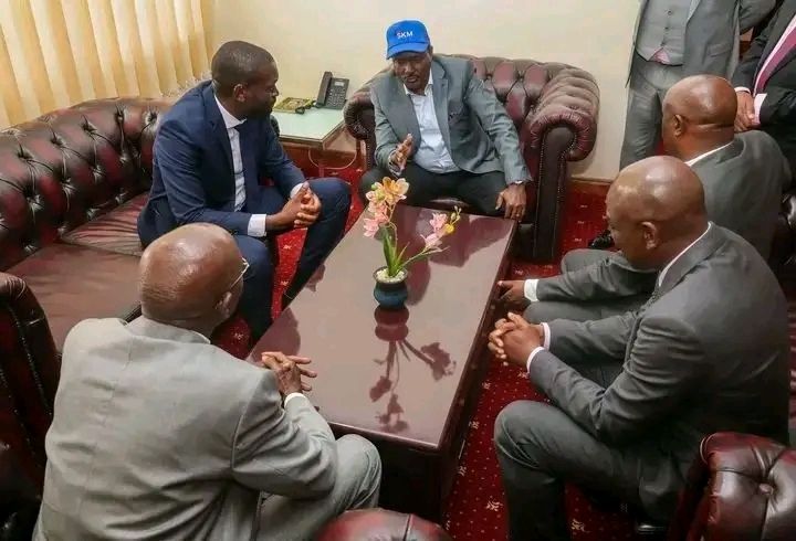 TaweMovement1's tweet photo. Sen. Edwin Sifuna, Dr. Kalonzo Musyoka, Dr. Boni Khalwale, MP Caroli Omondi, and MP Babu Owino are currently holding a high-level consultative meeting at the SKM Command Centre in Karen. https://t.co/5uF29Ikfae