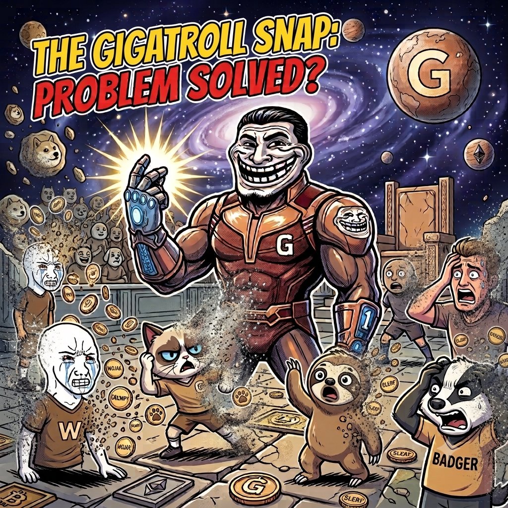 Wilsere3's tweet photo. With a single snap, all the FUD, paper hands, and useless bags... gone. Problem solved? 

#GIGATROLL 

@GigaTrolls https://t.co/WM7gPF1tlp