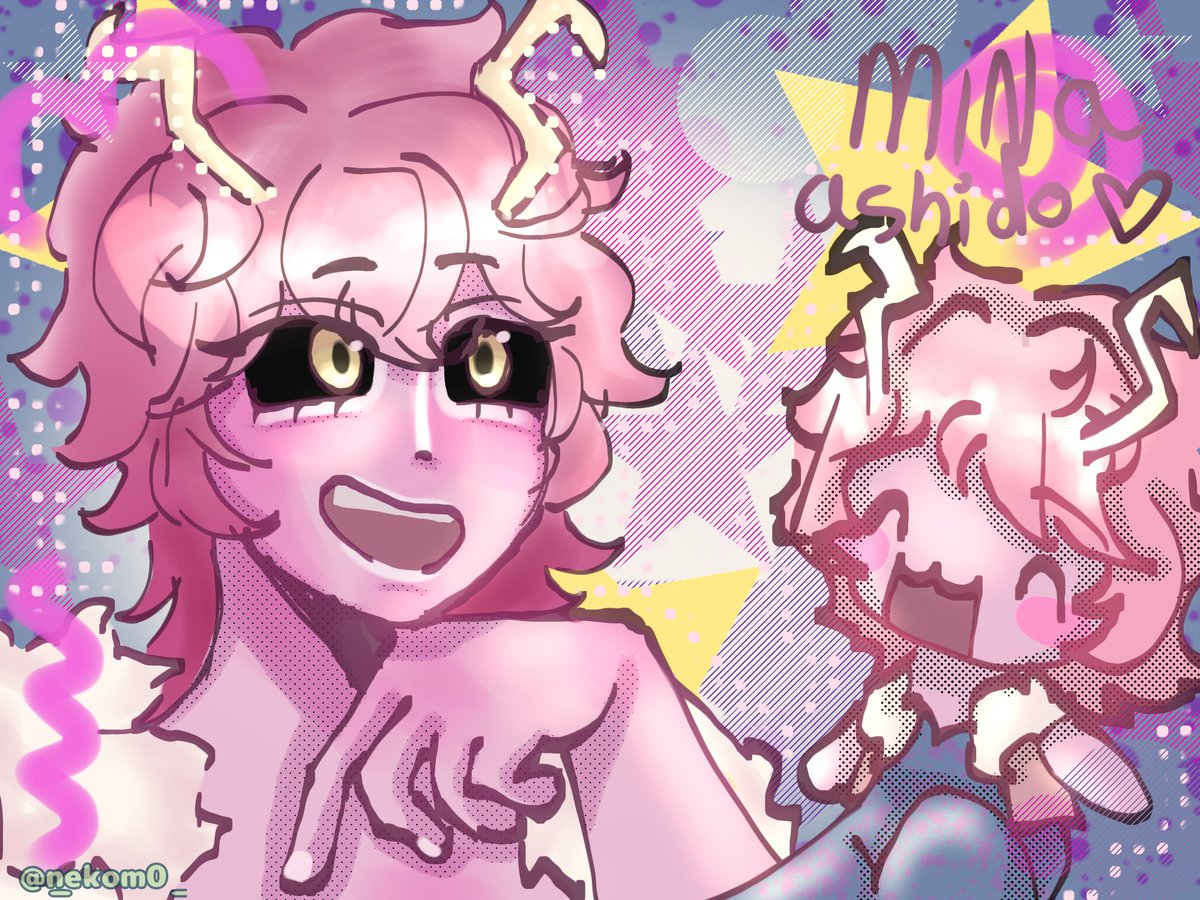 _Nekom0_'s tweet photo. Drew mina ashido since it's her birthday!! Pretty happy with the drawing for once ^^ #mha #mhafanart #minaashido https://t.co/TjFI9YBDIZ