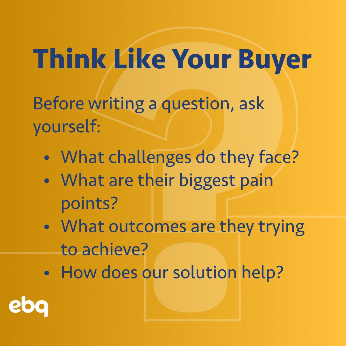 EBQuickstart's tweet photo. The best discovery questions uncover insights your sales team needs to identify lead fit and move opportunities forward.

We've compiled 28 proven discovery call questions you can start using today: https://t.co/e9XAOmuvxa

#SalesDevelopment #B2BSales #LeadQualification https://t.co/V6ClXbQ2H2