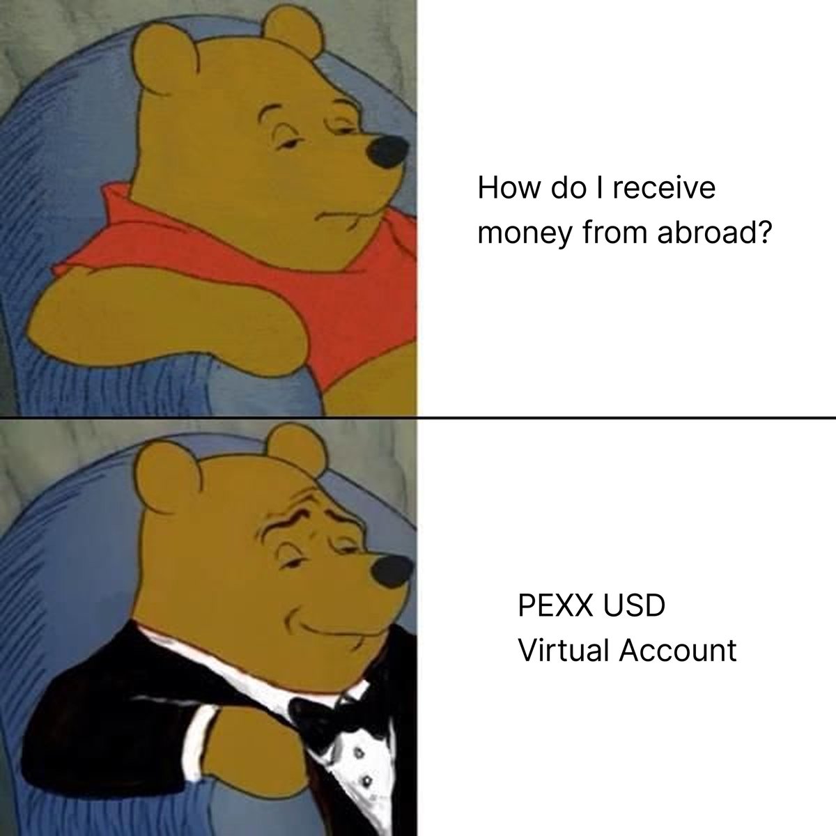 PEXX_Official's tweet photo. POV:

You finally found an easy way to receive USD. https://t.co/UjCR3mry18