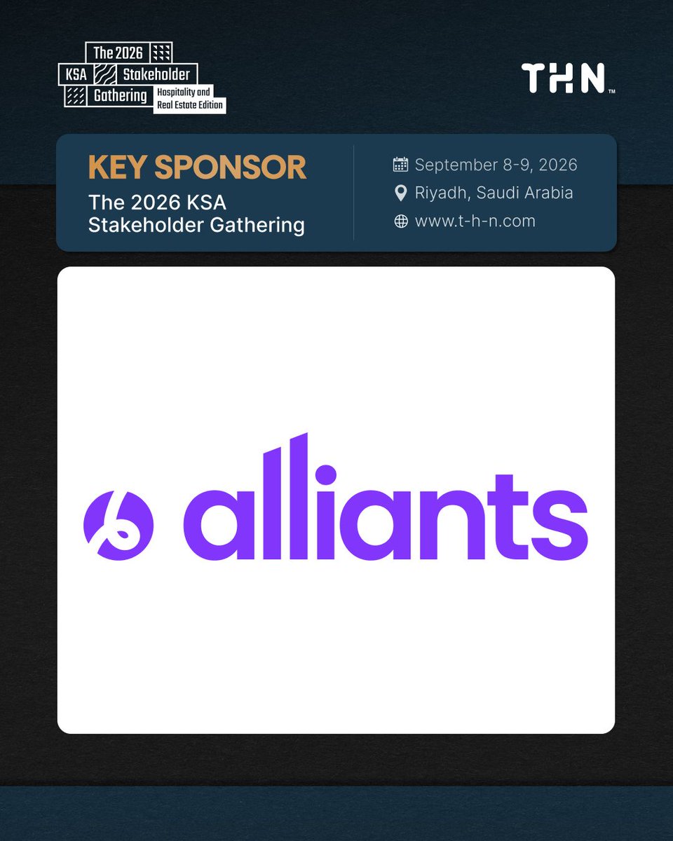 THNconnect's tweet photo. We're proud to welcome Alliants as a Sponsor of The 2026 KSA Stakeholder Gathering, built for the Decision Makers, Owners, and Developers shaping the future of Hospitality &amp; Real Estate across the region.

🔗 Register Now: https://t.co/TnsRI2uZQ8

 #TSG2026 #THN https://t.co/ebKPY1aAuZ