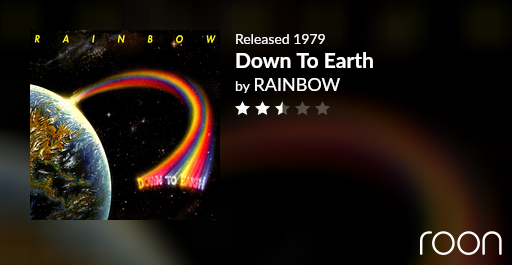 frequencyrules's tweet photo. RAINBOW / Down To Earth 感想UP。
https://t.co/veOAYybmS0
コマーシャルに寄せたハードロック。メロディはキャッチーで良いは良いのですけれど、そこまで飛び抜けたものはないなあという気持ちになってしまう感じです。決して悪くはないのですけれどね。 https://t.co/XZXAEwn59l