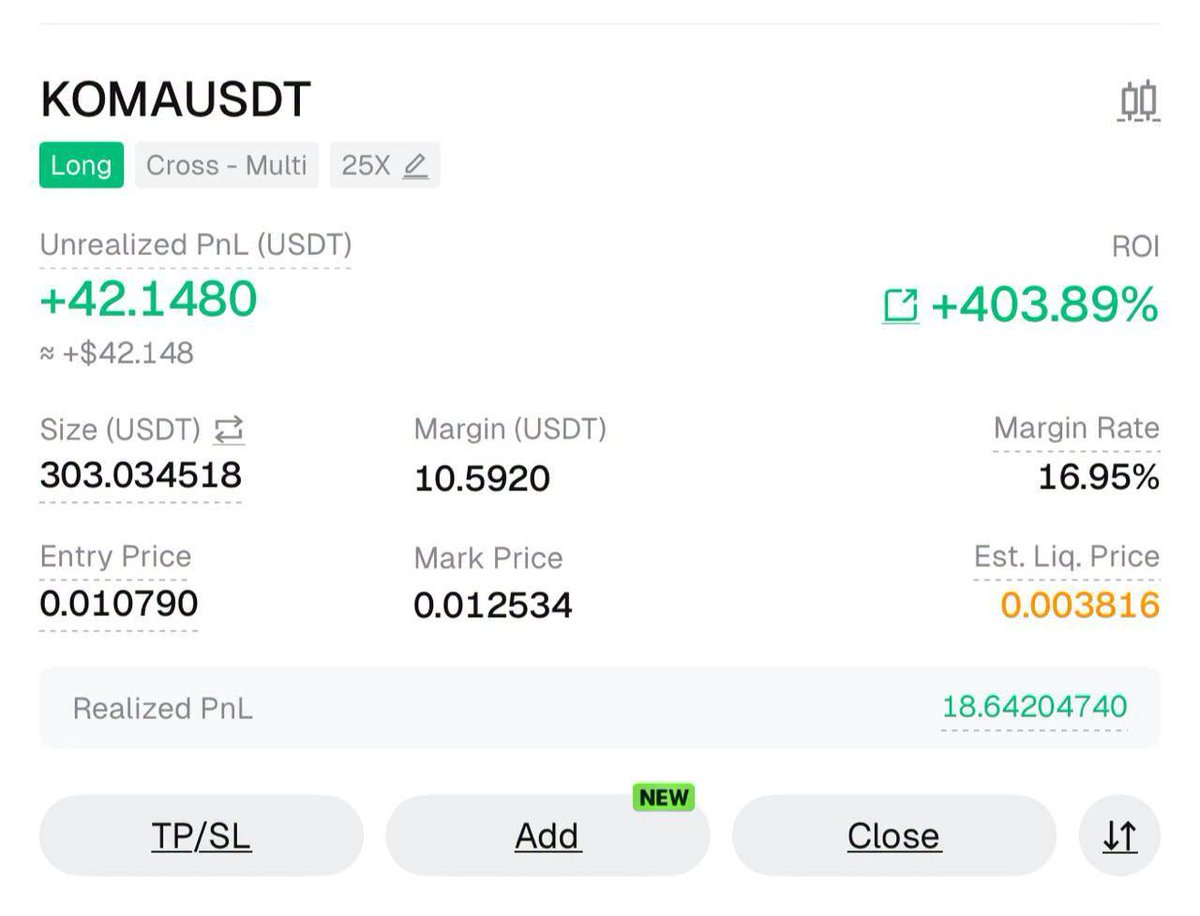 Harrington6M's tweet photo. decide based on your own experience.
📷 Today's Massive Signal Results:
📷 KOMAUSDT+403.89%
📷 AKEUSDT+272.89% FREE
📷 BANKUSDT+149.00%
📷 BANKUSDT+245.64%
📷 AI-powered analysis | High accuracy signals
📷 Trade at your own risk. https://t.co/lp6qK0aJeq