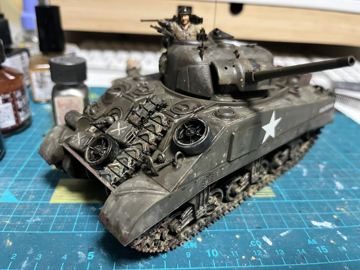 U.S. MEDIUM TANK M4 SHERMAN (EARLY PRODUCTION) 1/35 TAMIYA 汚して