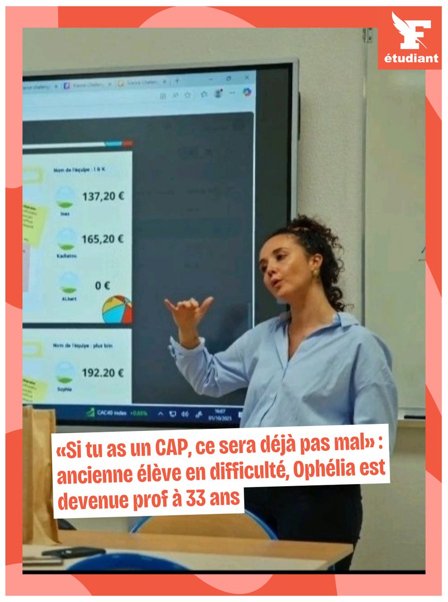 Figaro_Etudiant's tweet photo. « Si tu as un CAP, ce sera déjà pas mal » : l’ancienne élève en difficulté devenue prof de lycée pro à 33 ans
➡️ https://t.co/WBpuZRJQiF https://t.co/ztgxfhVKGZ