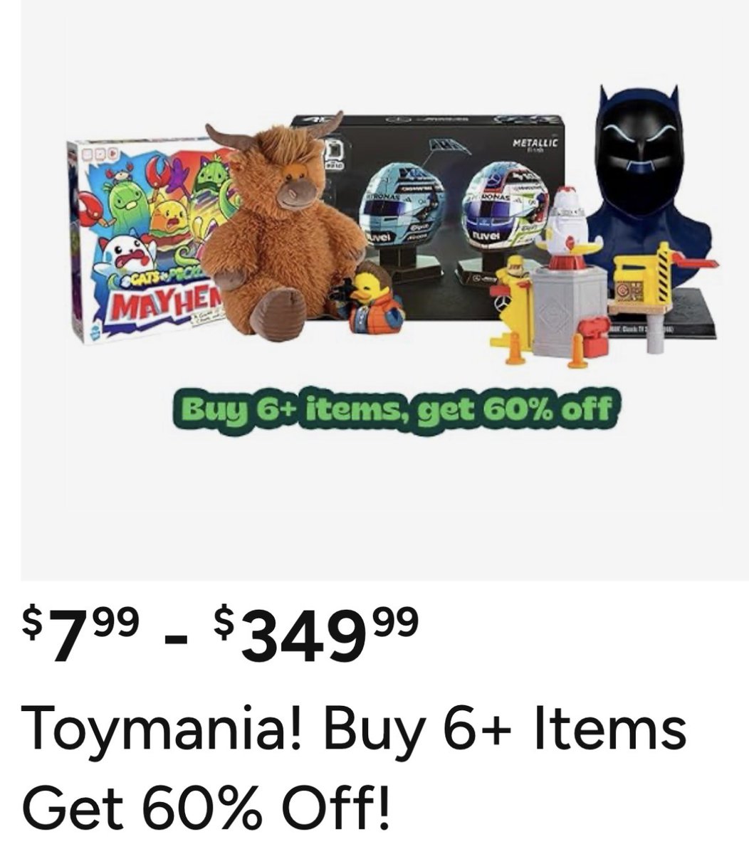 PriceErrors's tweet photo. #ad 🧸 CRAZY DEALS ON TOYS 

Add 6 &amp; get 60% off! 

https://t.co/30ViTMLxGK https://t.co/KH5Irx4tmC