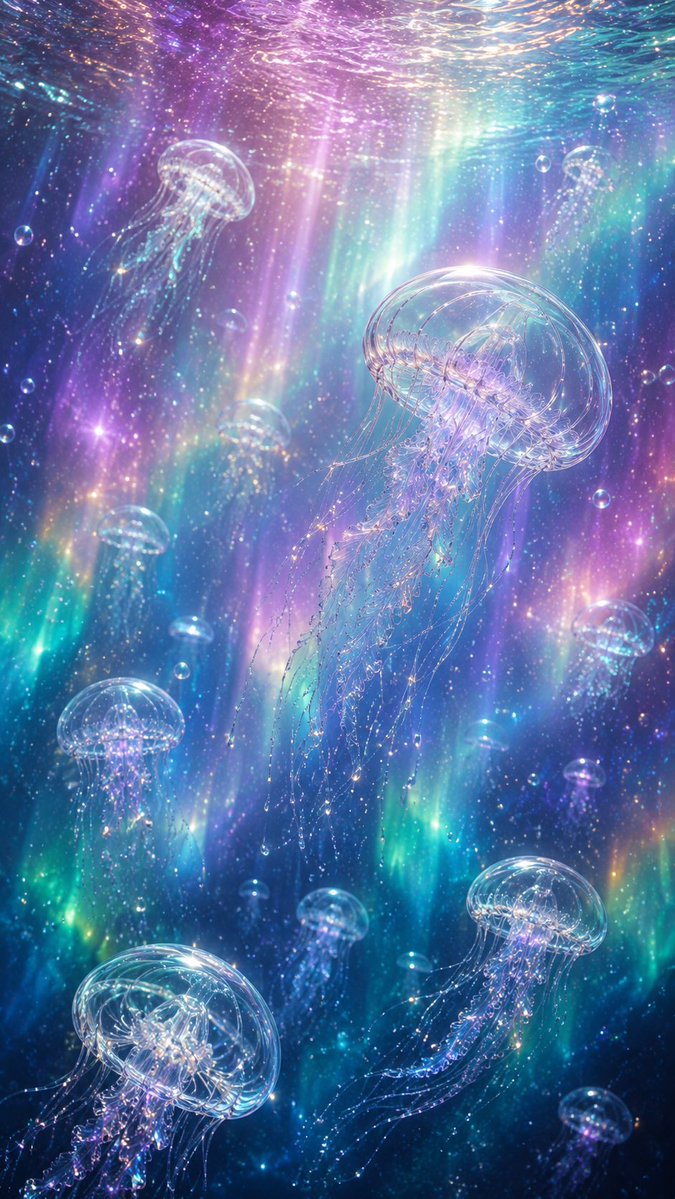 WonderLumia's tweet photo. ✦ Aurora Jellyfish ✦

There are places
where the sea shimmers like an aurora,
and silence is filled with light.

Beautiful Worlds, Reimagined.

💎 Dream Worlds
✦

#WonderLumina #DreamWorlds #Aurora #Jellyfish #FantasyArt #AIArt #DigitalArt #SurrealArt #FantasyWorld #OceanDreams