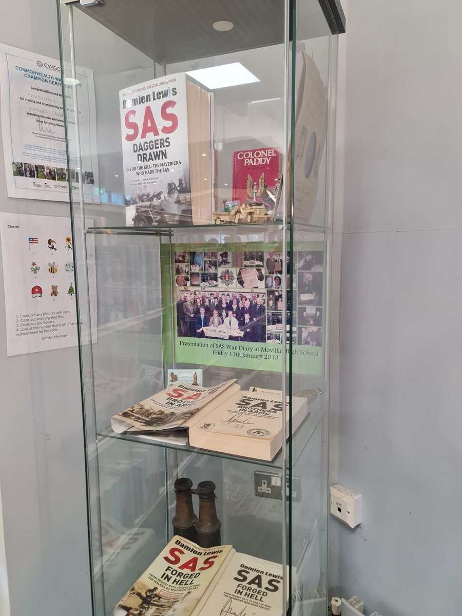 rhonkey's tweet photo. ...I'm late to this party, but how was I not aware (until recently) that a copy of the #SAS #WarDiaries was on public display in #Newtownards !!!! ๐ฎ
....also a small display of some of #BlairMayne's private possessions! โค๏ธ
What an honour to have this access! https://t.co/uyzTXY2tMZ
