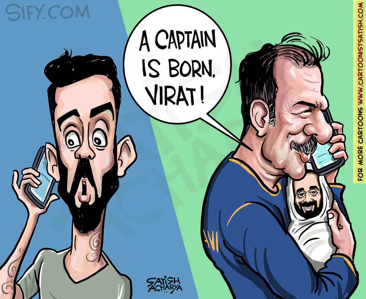 satishacharya's tweet photo. Thank you, Ajinkya Rahane! #AjinkyaRahane
(This cartoon was created after India's famous 2020 Boxing Day Test win against Australia to level the series 1-1.  Rahane was leading the side  after Virat  left on paternity leave) https://t.co/ibefEZb30H