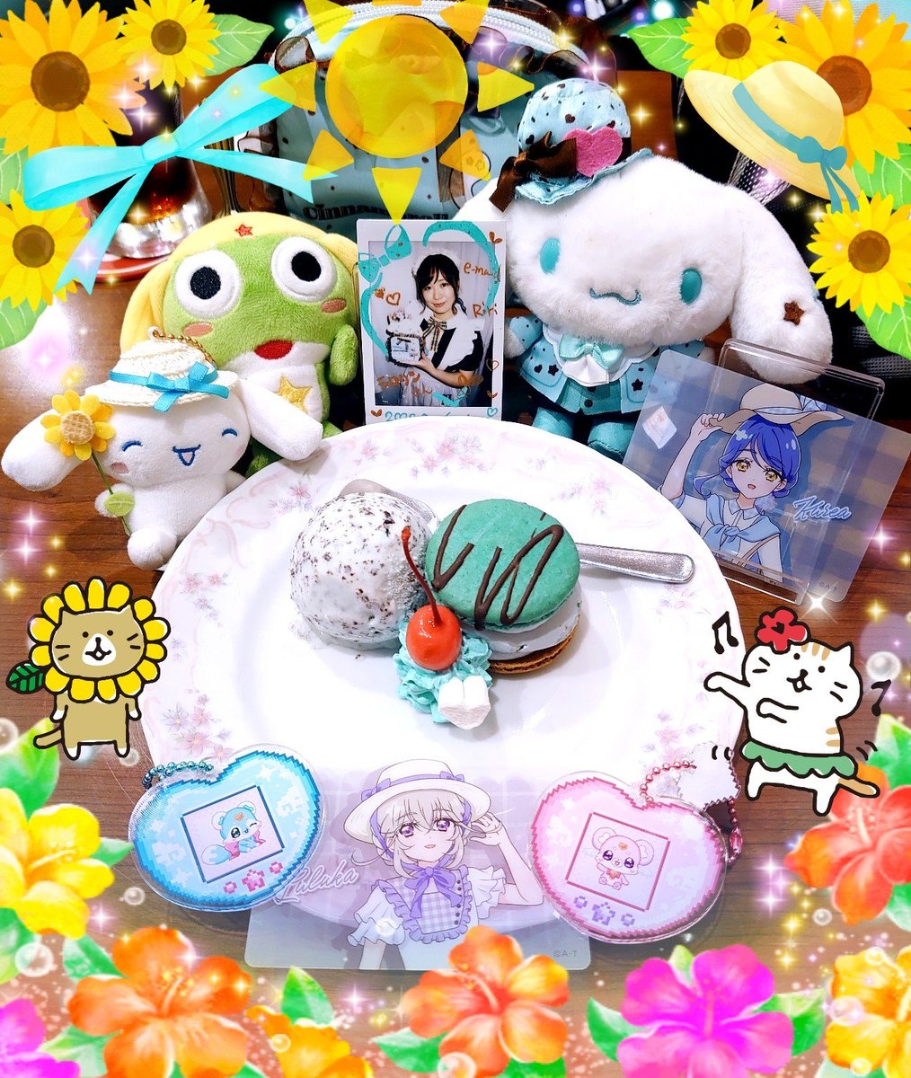 sirorin46936's tweet photo. #emaid さんの夏のお嬢さんイベントξ( *´꒳`*)ξ🎀
チョコミントアイス🌿とチョコミントマカロン(꜆ ˙ᗜ˙ )꜆ﾐﾝﾄｰ!(꜆ ˙ᗜ˙ )꜆ﾐﾝﾄｰ!🌿ᯒᯎ″❤︎
チョコミント大好きるるかちゃんとくれあさんとケロロ軍曹さんとシナモンっ ̫ -⸝⸝ა❤︎と一緒に👗🍀❣Σ( ºﾛº)＜多いな‼️ https://t.co/mMFplrtbWZ