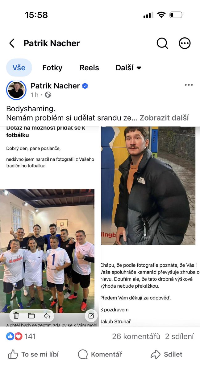 ObadalPatrik's tweet photo. @PatrikNacher Napsal jsem, že tady na X ho zacenzurujete a na facebooku ne… a zase mám pravdu já a vy jenom lžete, tak klídek https://t.co/qjPDwa8hkt