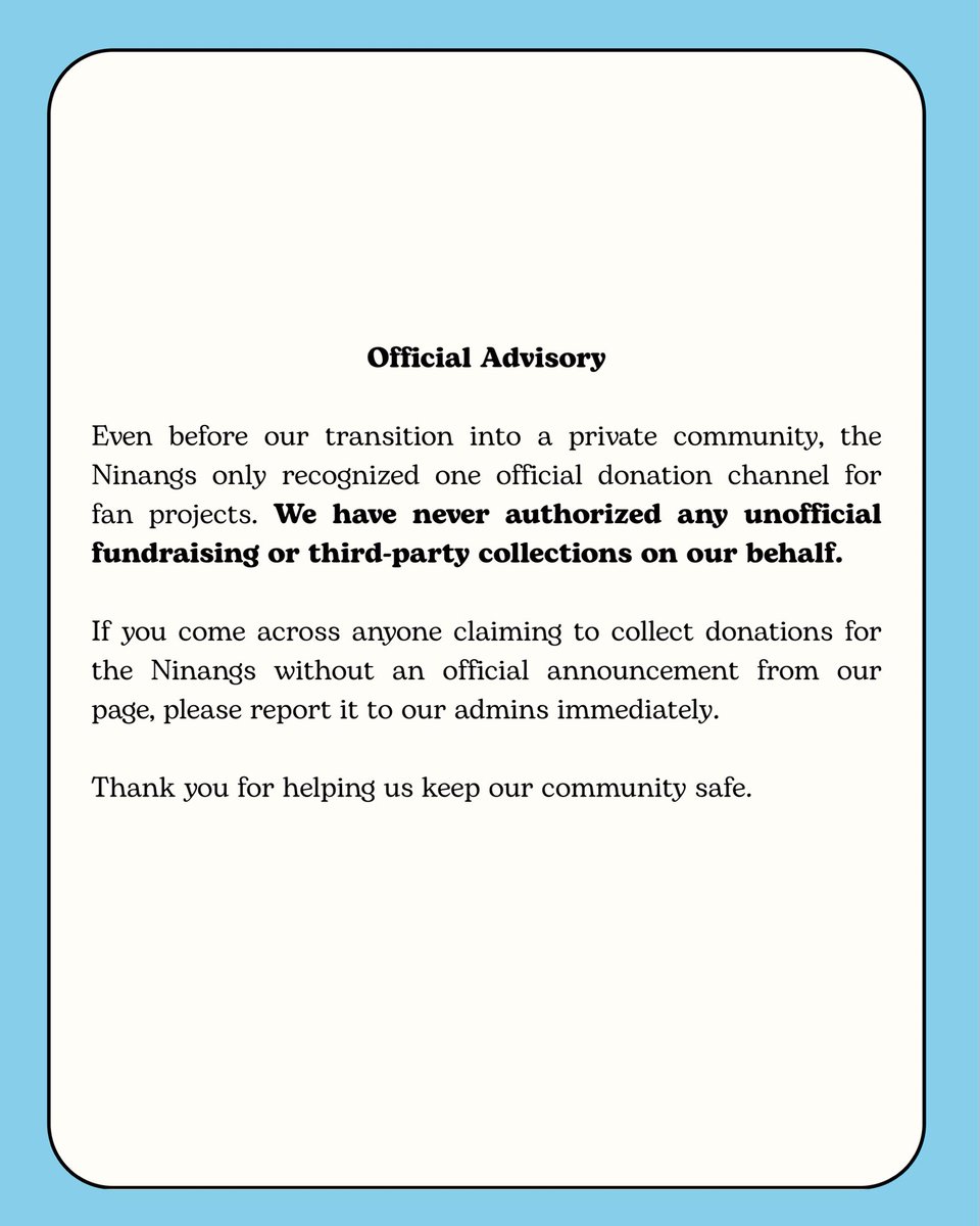 ninangsofgelex's tweet photo. A friendly reminder from the Ninangs. 🩵

When in doubt, always verify through our official channels.

#GeLex #NinangsOfGeLex https://t.co/tcD9lFFpwl