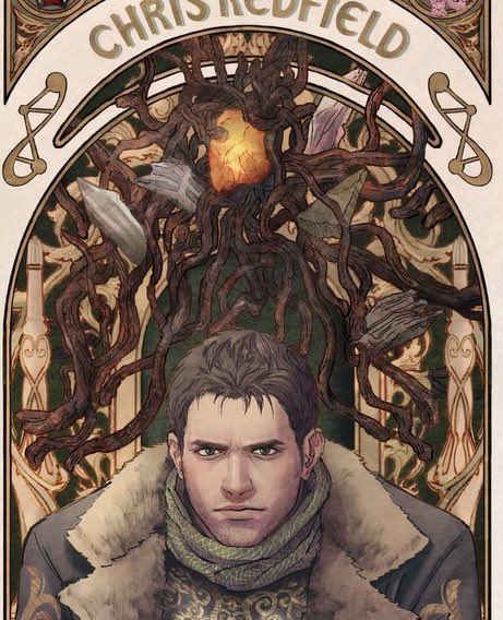50gardj's tweet photo. it matters ToMe that Wesker’s Heart is a part of chris’ 30th anniversary portrait https://t.co/n0PrHdfIlF
