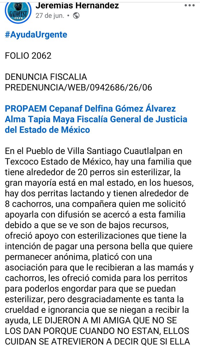 LicAnimalista's tweet photo. Urge su pronta intervención, para  esterilizar y reubicar a estos inocentes. folio 2062 de @propaem_sma . https://t.co/LntOuxzCny
