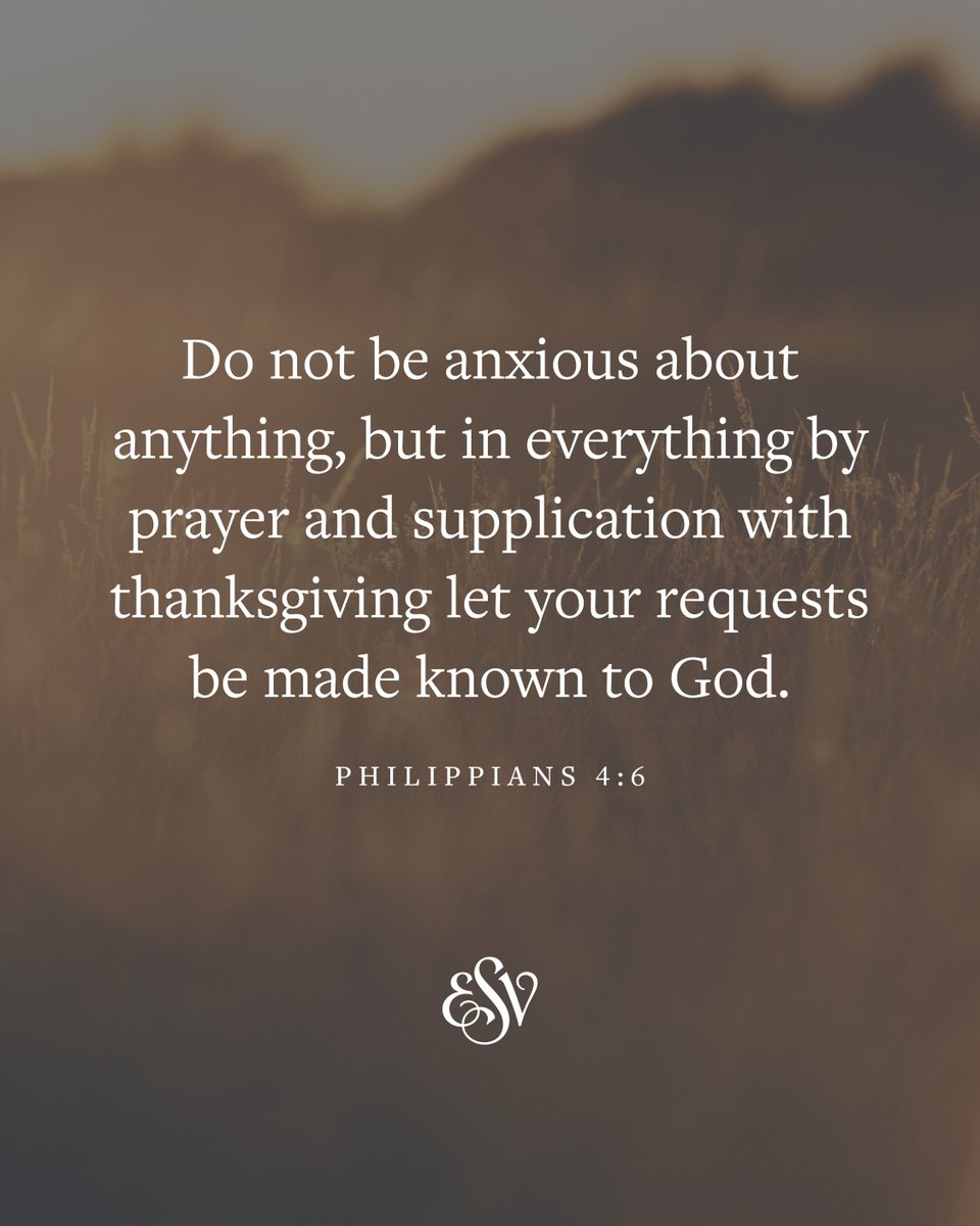 crossway's tweet photo. Philippians 4:6 (ESV)

What is God reminding you through this verse today?

#ESV #Bible #VerseoftheDay #Philippians https://t.co/TVvwZmGYRz