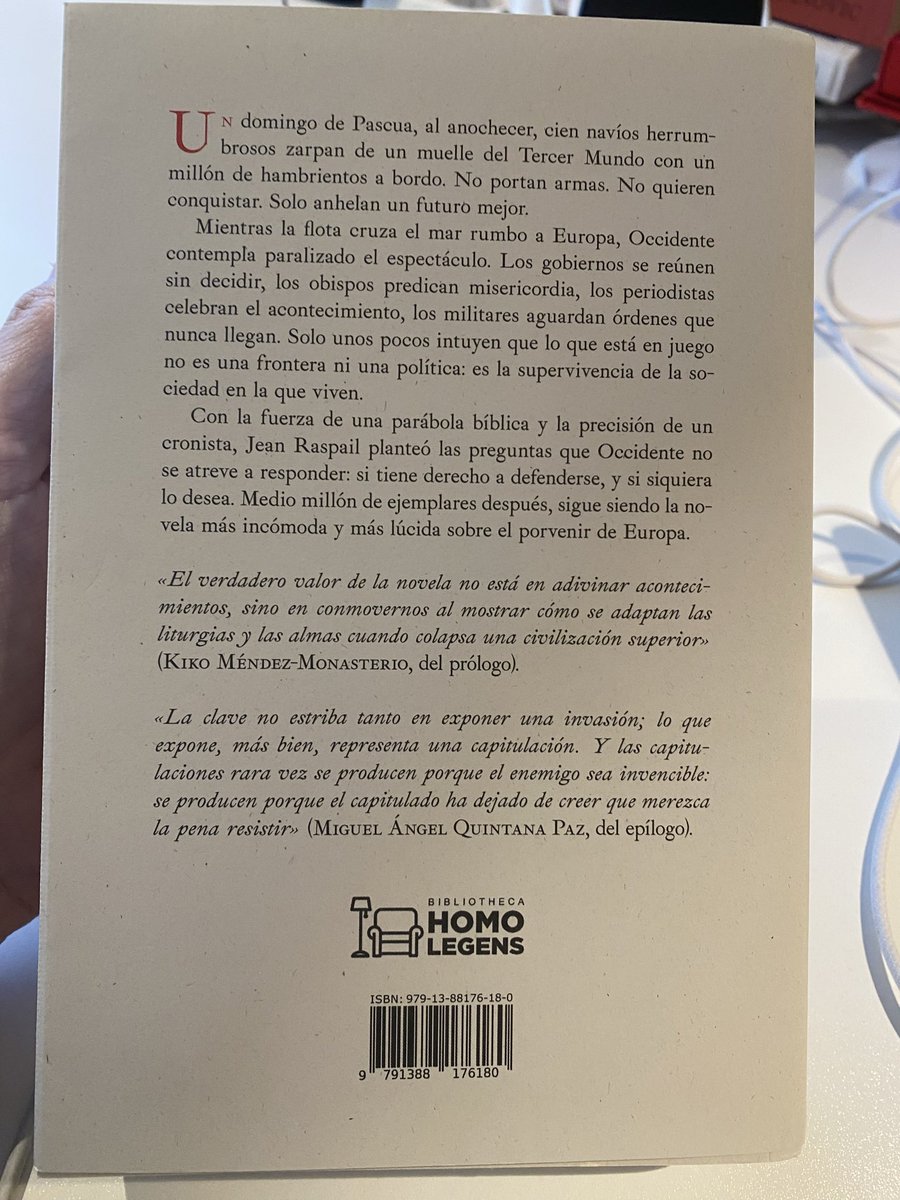 crpandemonium's tweet photo. Lo que está ocurriendo hoy en Ceuta (y en el resto de la UE) está aquí, en este libro escrito en 1973. El precursor de Sumisión de Houellebecq. https://t.co/Iqy8WC7OP3