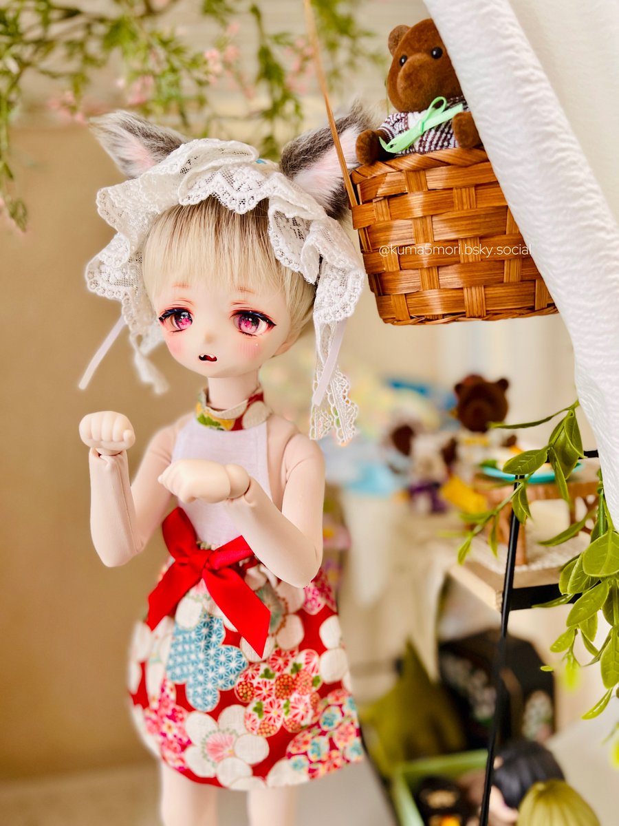 くまっくま　アリエル風　町娘　ウィッグ 実はヒアちゃんに教える前に こっそりクマのお兄さんと🐻 特訓中の立夏