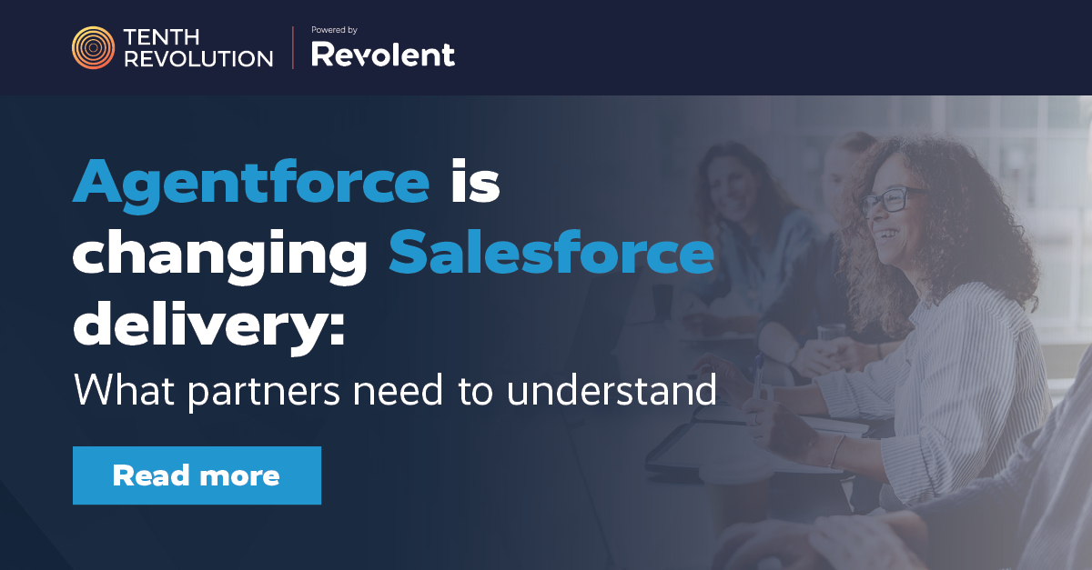 revolentgroup's tweet photo. Salesforce delivery is entering a new era.

Agentforce is changing customer expectations, shifting projects beyond CRM implementation.

Read our latest blog to discover what this means for the future of Salesforce delivery:

https://t.co/i9eU7sf1K4

#RevInsights #Salesforce https://t.co/ZXqbyhX0lb
