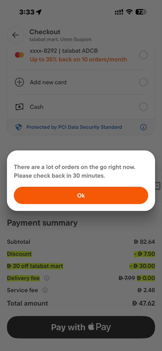 ashwinvdesai's tweet photo. @Talabat I have been trying to place annorder after i received a notification of some dicoint on talabat mart since yesterday o tried several time but the app always ask is try after 30 minutes check your system first rather then sending customers non stop promotional messages https://t.co/xOooswSPeK