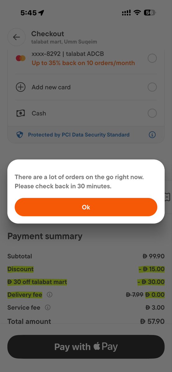ashwinvdesai's tweet photo. @Talabat I have been trying to place annorder after i received a notification of some dicoint on talabat mart since yesterday o tried several time but the app always ask is try after 30 minutes check your system first rather then sending customers non stop promotional messages https://t.co/xOooswSPeK