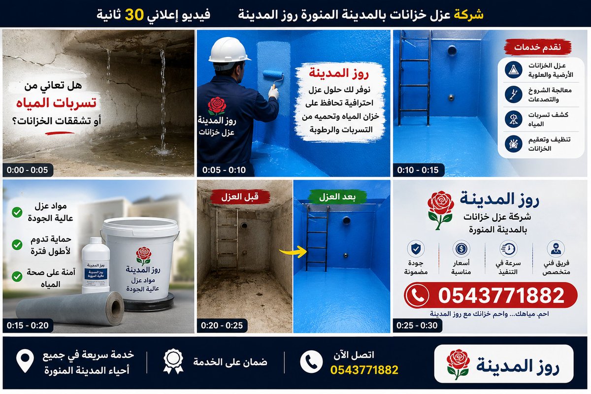 Roozlta's tweet photo. شركة روز المدينة لتنظيف الخزانات بالمدينة المنورة 🧽💧
نقدم خدمات تنظيف وغسيل وتعقيم خزانات المياه الأرضية والعلوية، وإزالة الرواسب والطحالب باستخدام طرق آمنة للحفاظ على جودة المياه ونظافتها.
📞 للتواصل: 0543771882
#تنظيف_خزانات_بالمدينة_المنورة #غسيل_خزانات #روز_المدينة https://t.co/dwV5Ip3Z5z