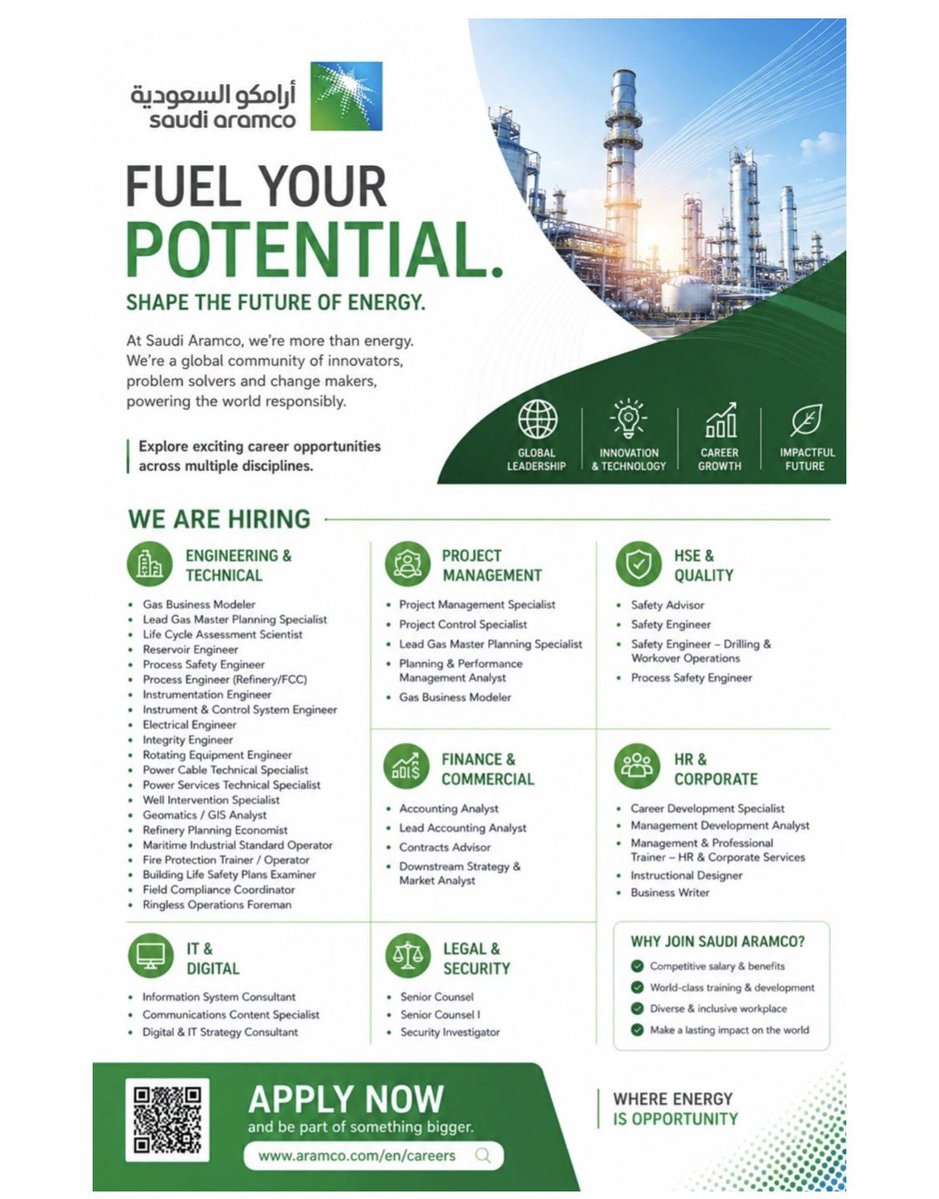 oil_shaeikh's tweet photo. Saudi Aramco! 
A life changing opportunity!!! https://t.co/PdtQ1zVckG
