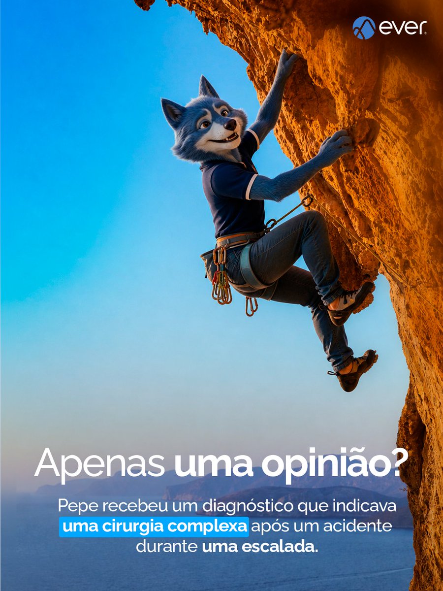 EverInsurance's tweet photo. Após um acidente que exigiu cirurgia, o EVER® permitiu que Pepe entrasse em contato com especialistas.

Novos exames levaram à mudança do tratamento para uma fisioterapia especializada.

As nossa apólices incluem acesso a segundas opiniões médicas com especialistas globais. https://t.co/Mf2LkkiHen