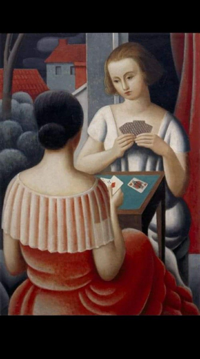 Daniela60305637's tweet photo. "La partie de carte", 1924, di #Jean_Metzinger che dopo l'esperienza #cubista della quale fu anche teorico, tornò a forme più classiche e colori caldi. ❤️ https://t.co/GUkc3HPnzM