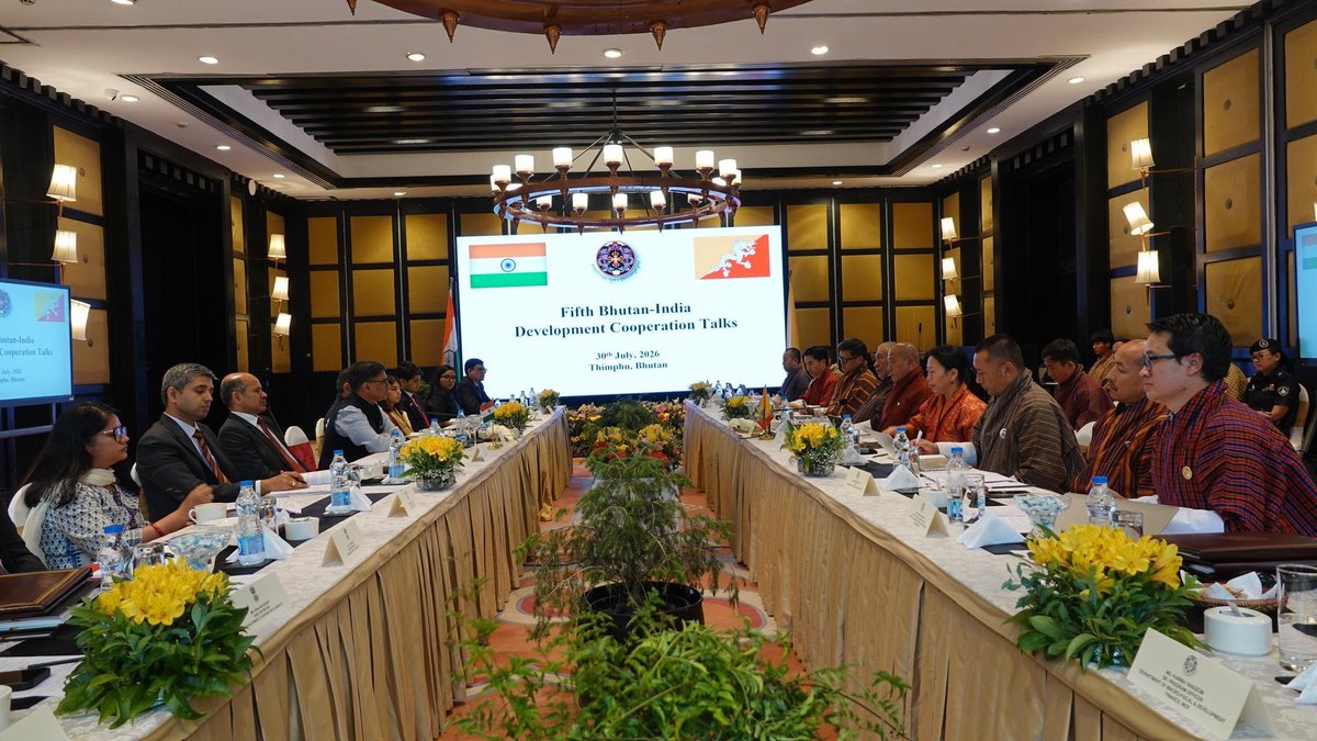 sidhant's tweet photo. Foreign secretary Vikram Misri in Bhutan. Co-chairs 5th India, Bhutan Development Cooperation Talks on Bhutan’s 13th Five Year Plan with Bhutanese counter part https://t.co/u2wCOu3TTj