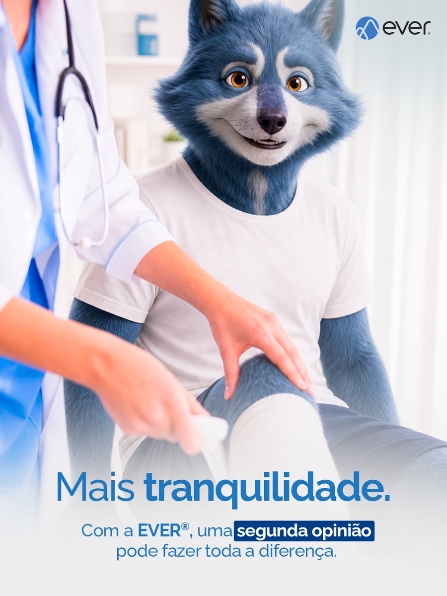 EverInsurance's tweet photo. Após um acidente que exigiu cirurgia, o EVER® permitiu que Pepe entrasse em contato com especialistas.

Novos exames levaram à mudança do tratamento para uma fisioterapia especializada.

As nossa apólices incluem acesso a segundas opiniões médicas com especialistas globais. https://t.co/Mf2LkkiHen