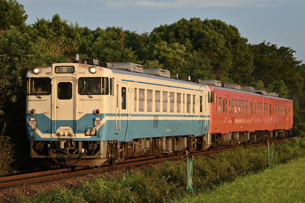 berusasu428's tweet photo. 7/30  362D
キハ40-2142+キハ47-1086+キハ47-114

日没間際のたらこ入り3連は最高でした😆 https://t.co/w4QIdGnT7b