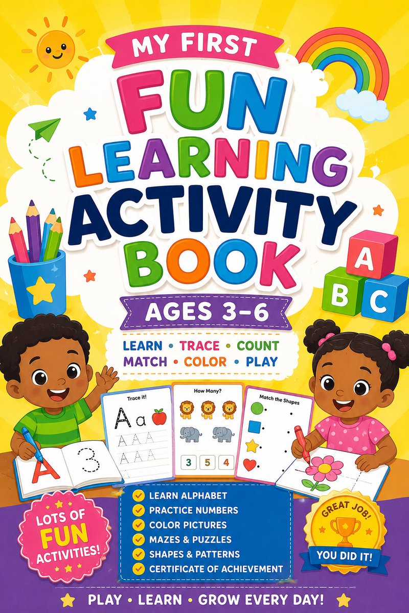 Abednego311516's tweet photo. π¨ Make learning fun for your little one! My printable activity book helps kids ages 3β6 learn letters, numbers, matching, coloring, and more through exciting activities.
π₯ Get it here: https://t.co/UKxcAQmWPO
#KidsActivities #Preschool #Printable #LearningIsFun #Homeschool https://t.co/bVNR7v7Zym