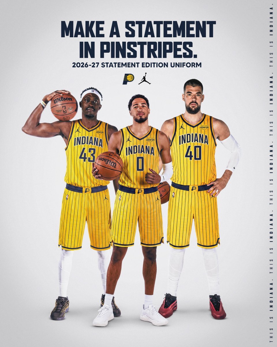 NBAdabad's tweet photo. O Indiana Pacers acaba de anunciar o retorno do uniforme listrado.

ABSURDO! 🔥 https://t.co/etiJJJDq2g