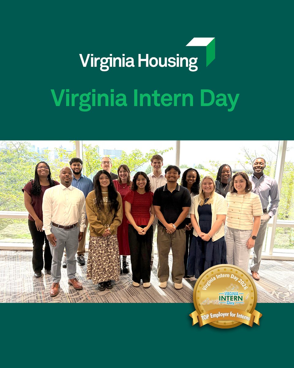 VirginiaHsg's tweet photo. Happy #VirginiaInternDay! Celebrate with us by hearing from a few of our talented interns. #VTOP #AffordableHousingJobs
Learn about our award-winning internship program: https://t.co/SK5LHjrMJT https://t.co/gccka8x83d
