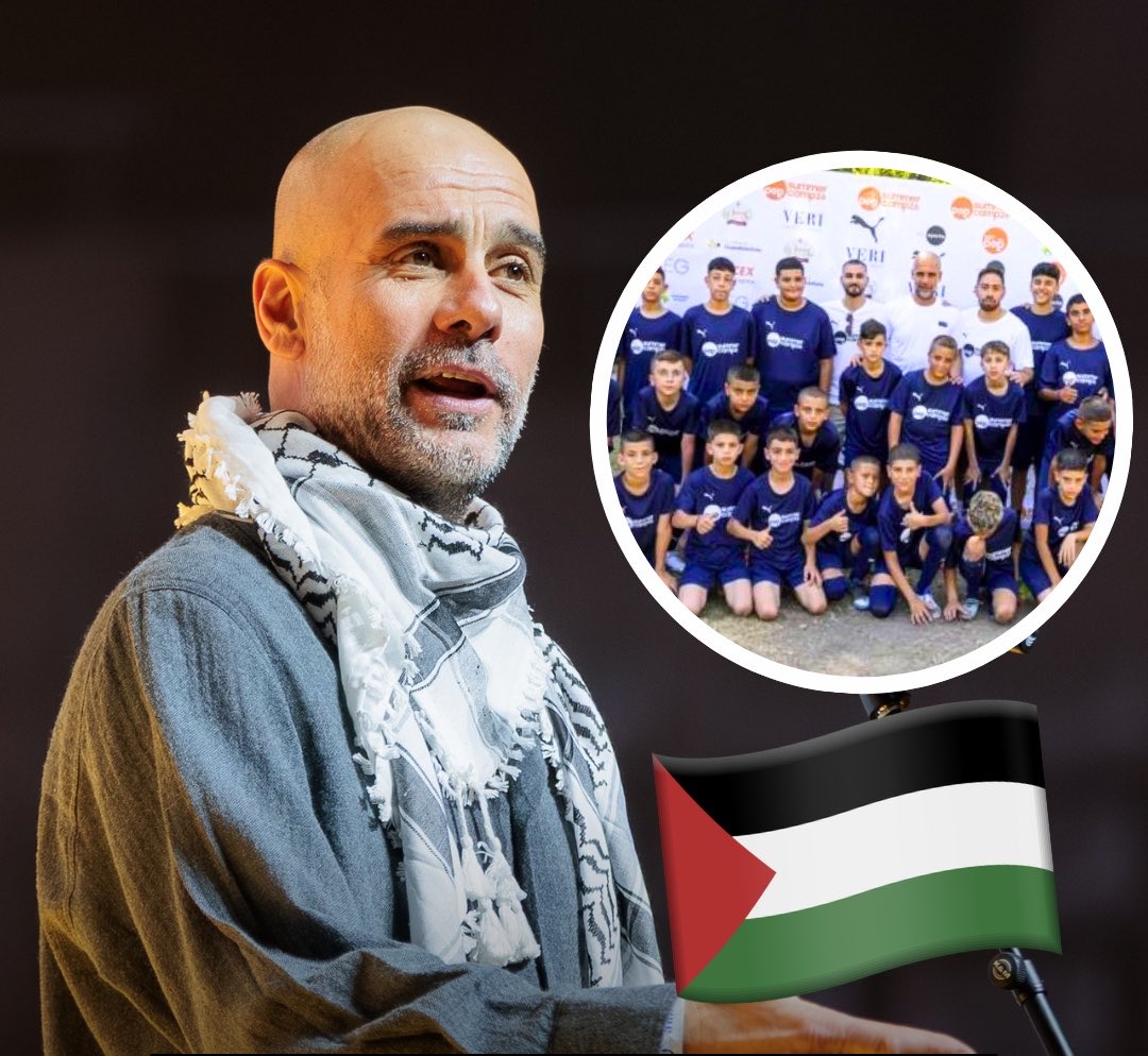 Muslim's tweet photo. 🇵🇸 ⚽️ Former Manchester City manager Pep Guardiola welcomed 28 Palestinian children affected by the war on Gaza to his annual football camp in Spain. https://t.co/j67DI6ciBV